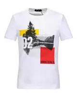 new dsquared herren t-shirt col round hiking team white